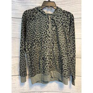 Chaser Green Safari Print Zip Up Hoodie Size M